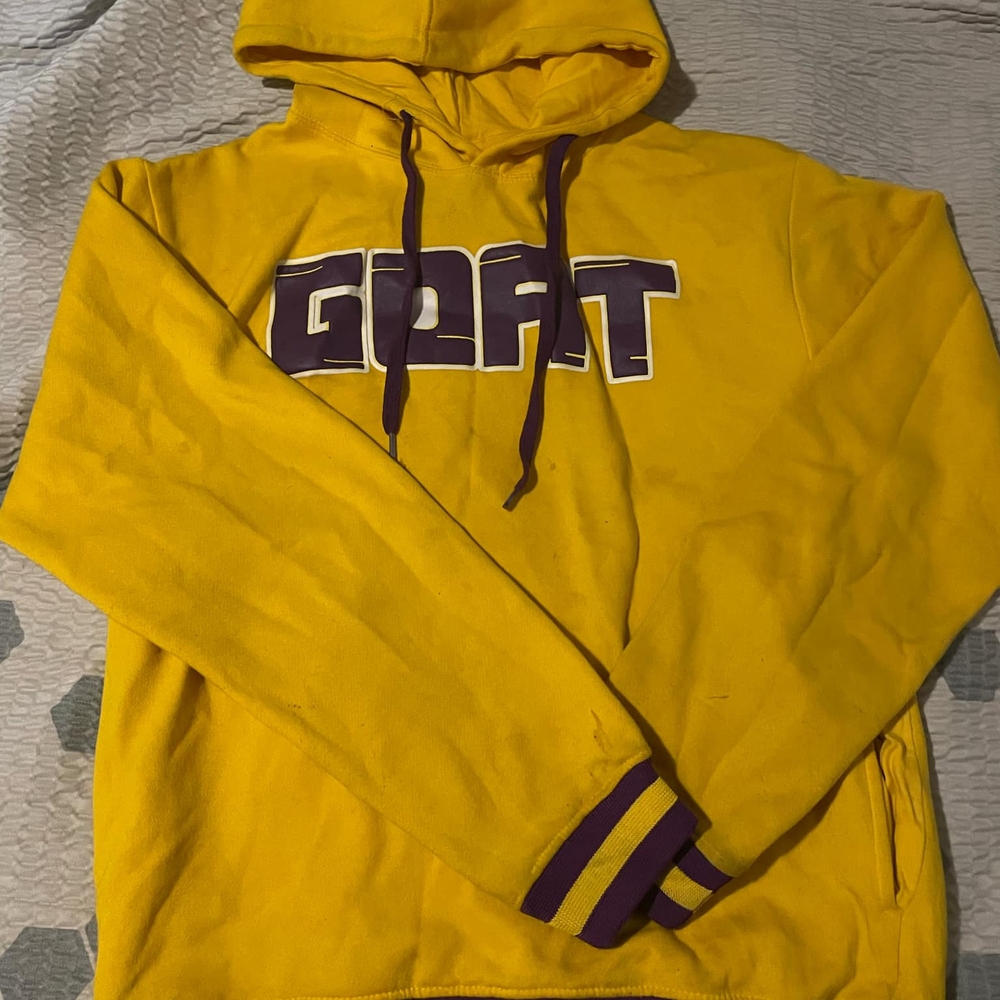 GOAT Yellow Hoodie with Purple Accents